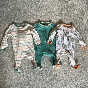 Cloud Island Newborn Pajamas- bundle of 3